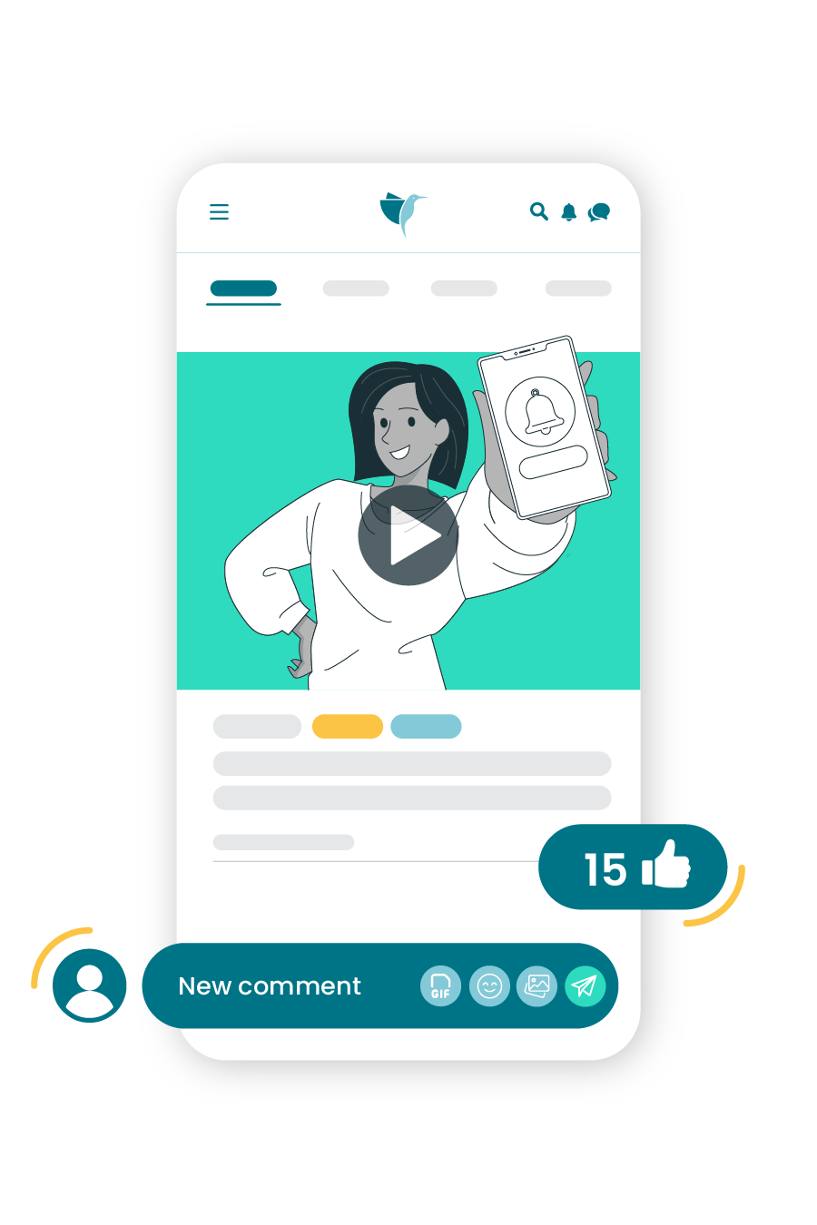 screenshot of Blue Colibri App